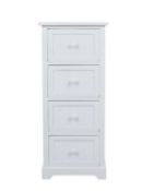 (197/MR1D). Lot RRP £90. 2x White Classic 4 Drawer Storage Unit. Paulownia Wood, White Painted F...