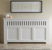 (2/Mez) RRP £100. Lloyd Pascal White Country Style Large Radiator Cabinet. (H81.5xW150xD19cm)
