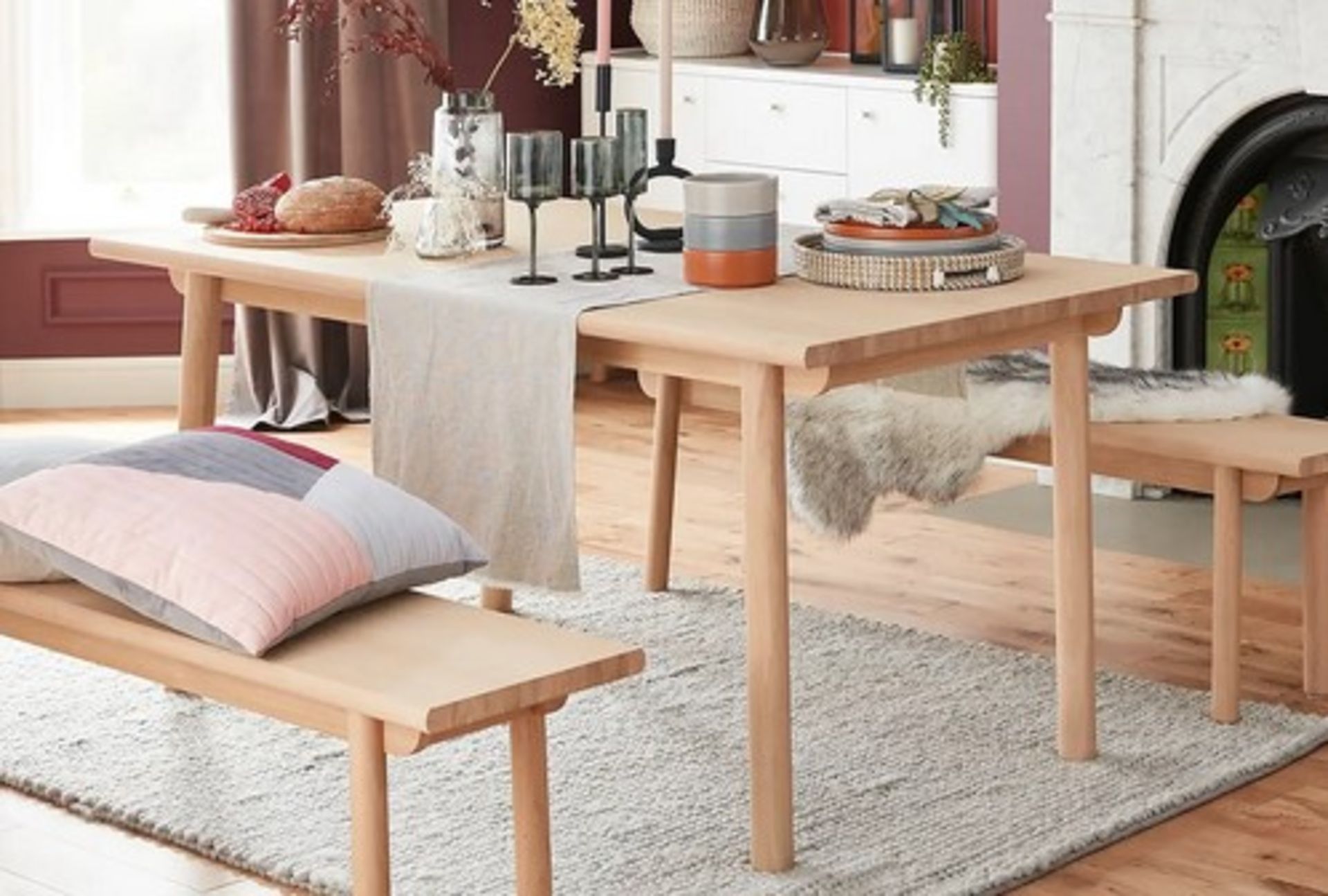 (57/Mez) RRP £595. House Beautiful Trua Oak Dining Table. Seats Up To 6 People. Solid Oak and Oak... - Image 4 of 5