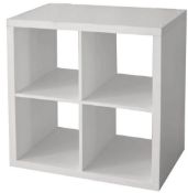 (32/Mez) Living Elements Clever Cube 2x2 Storage Unit White Matt Finish. 4 Separate Compartments....