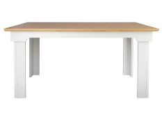 (184/Mez) RRP £190. Diva Dining Table Ivory. Ivory Finish With Oak Effect Top. Detailed Frame And...