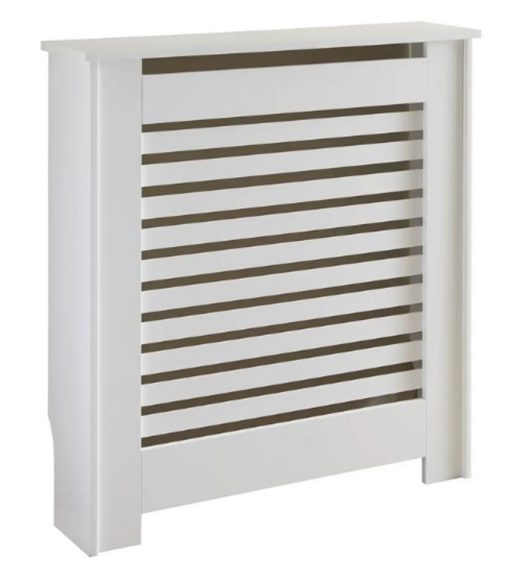 (70/Mez) Lloyd Pascal White Contemporary Mini Radiator Cabinet. Slatted Front Design. White Paint... - Image 3 of 5