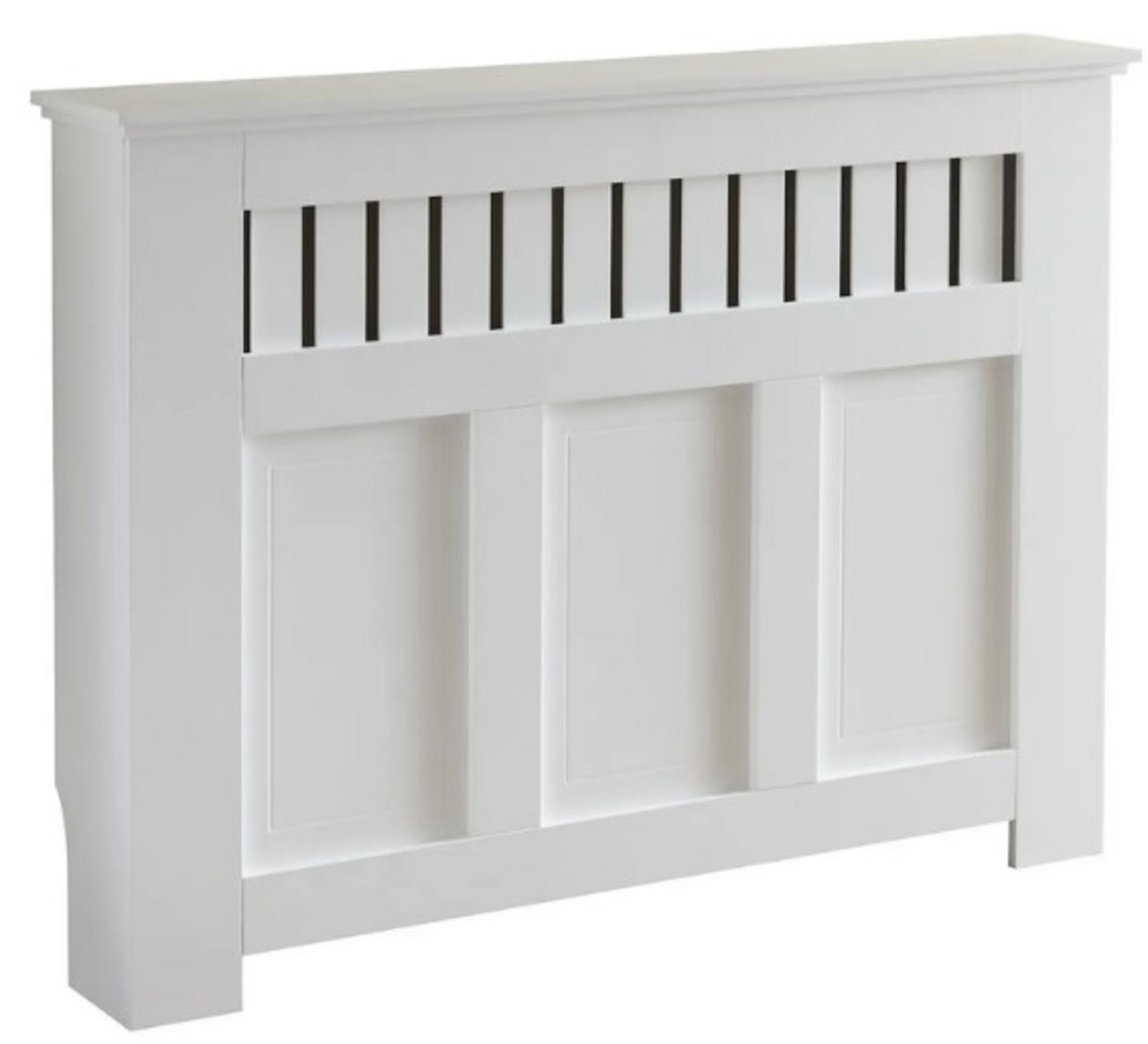 (115/Mez) RRP £80. Lloyd Pascal White Country Style Medium Radiator Cabinet. Country Style Front.... - Image 2 of 5