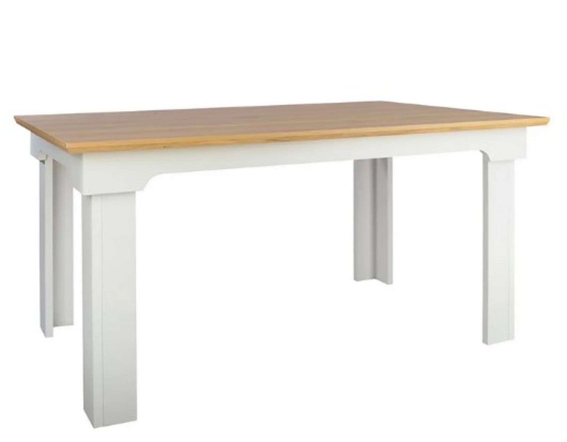 (47/Mez) RRP £190. Diva Dining Table Ivory and Oak. Detailed Frame. Two Tone Finish. (L150xW90xH7... - Image 3 of 4