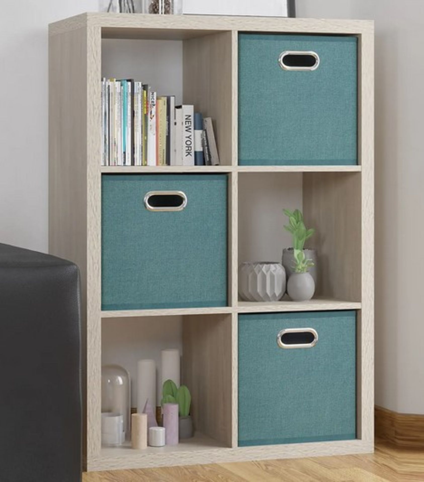 (25/Mez) 2x3 Cube Storage Unit Sanoma Oak Finish. 6 Separate Compartments. 15Kg Per Shelf Holding... - Image 2 of 4