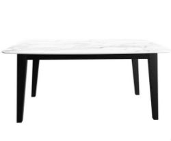 (76/Mez) RRP £300. Aubrey Faux Marble Dining Table. Stylish Marble Effect Finish. Seats Up To 6 P...