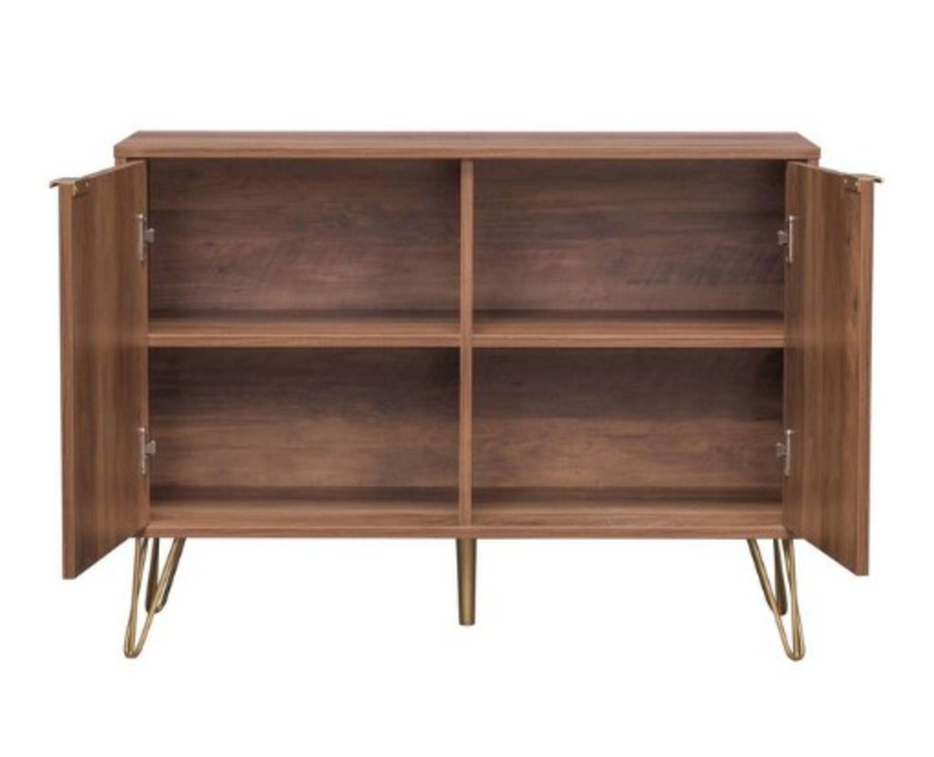 (42/Mez) RRP £85. Moscow Dark Wood Sideboard With Gold Colouring Detailing. Retro Style. 2 Doors... - Image 2 of 5