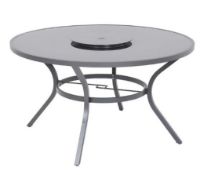(128/Mez) RRP £250. Misali Table With Lazy Susan. Rust Resistant Aluminum. Minimum Assembly. (H74...