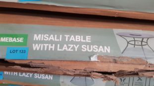 (133/Mez) RRP £250. Misali Table With Lazy Susan. Rust Resistant Aluminum. Minimum Assembly. (H74...