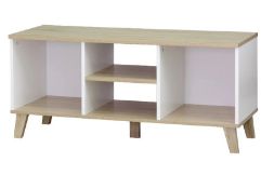 (166/Mez) Living Elements Clever Cube 3x1 Cube Storage Unit With Divider Shelf & Wooden Legs Whit...