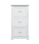 (198/MR1D). Lot RRP £90. 2x White Classic 3 Drawer Storage Unit White RRP £45 Each. Paulownia Woo...