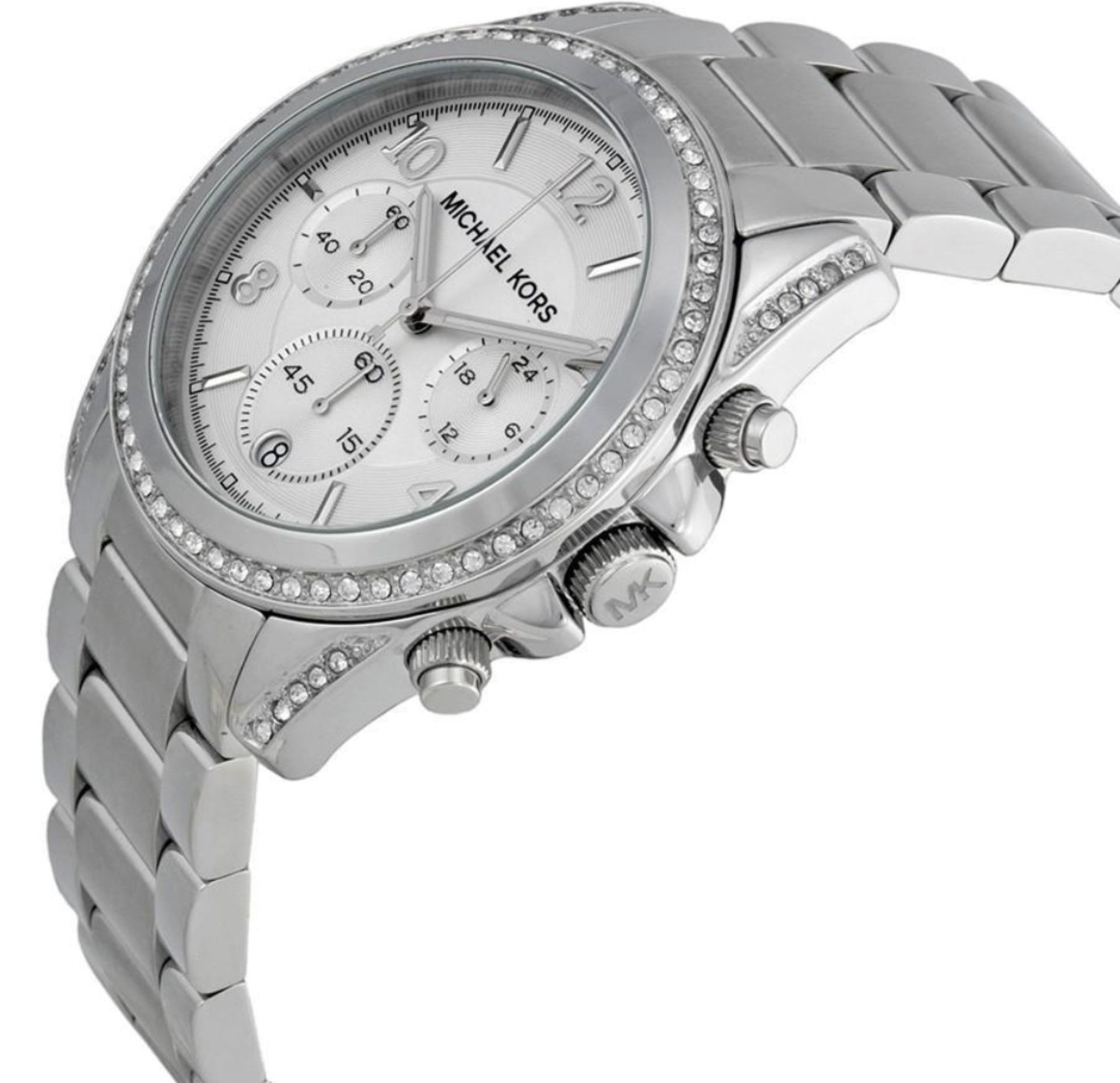 Michael Kors Mk5165 Women's Silver Bracelet Chronograph Quartz Watch - Image 6 of 9