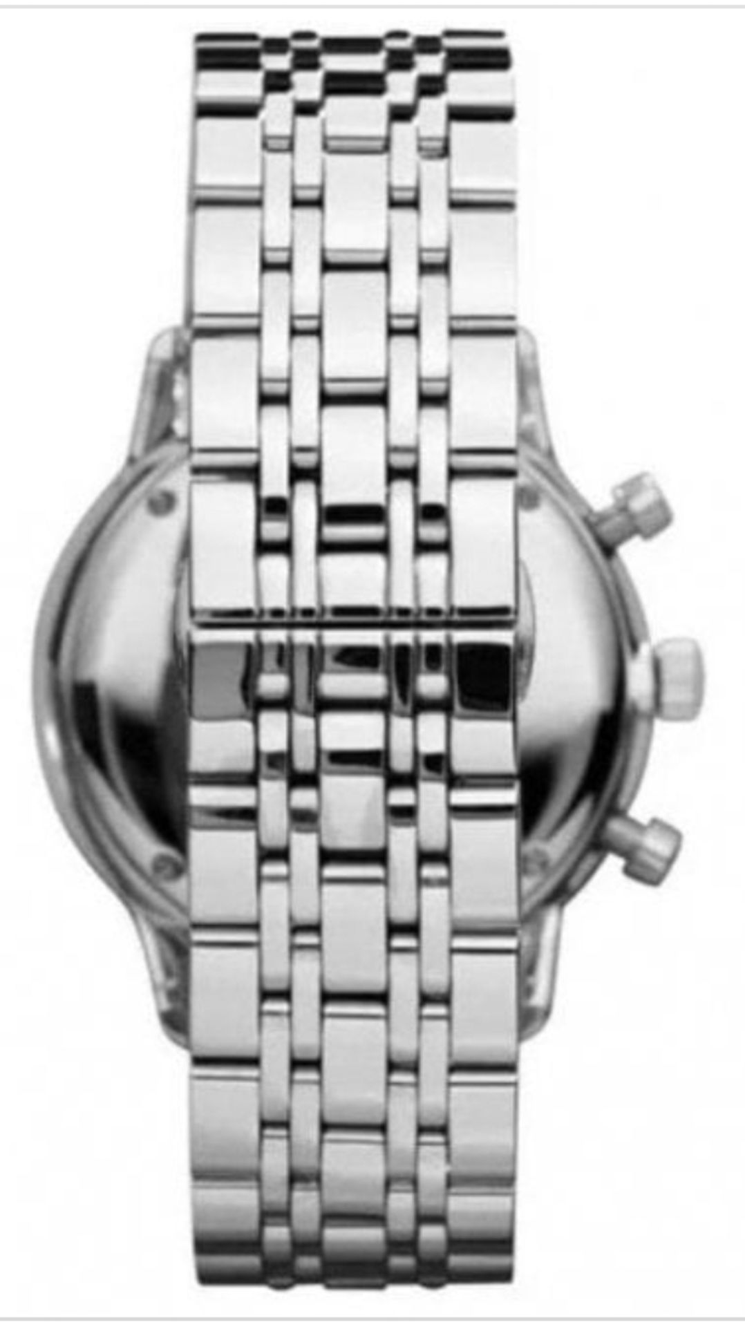 Emporio Armani AR0389 Men's Gianni Black Dial Silver Bracelet Chronograph Watch - Image 4 of 8