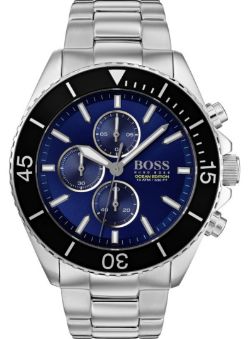 Hugo Boss 1513704 Men's Ocean Edition Blue Dial Silver Bracelet Chronograph Watch