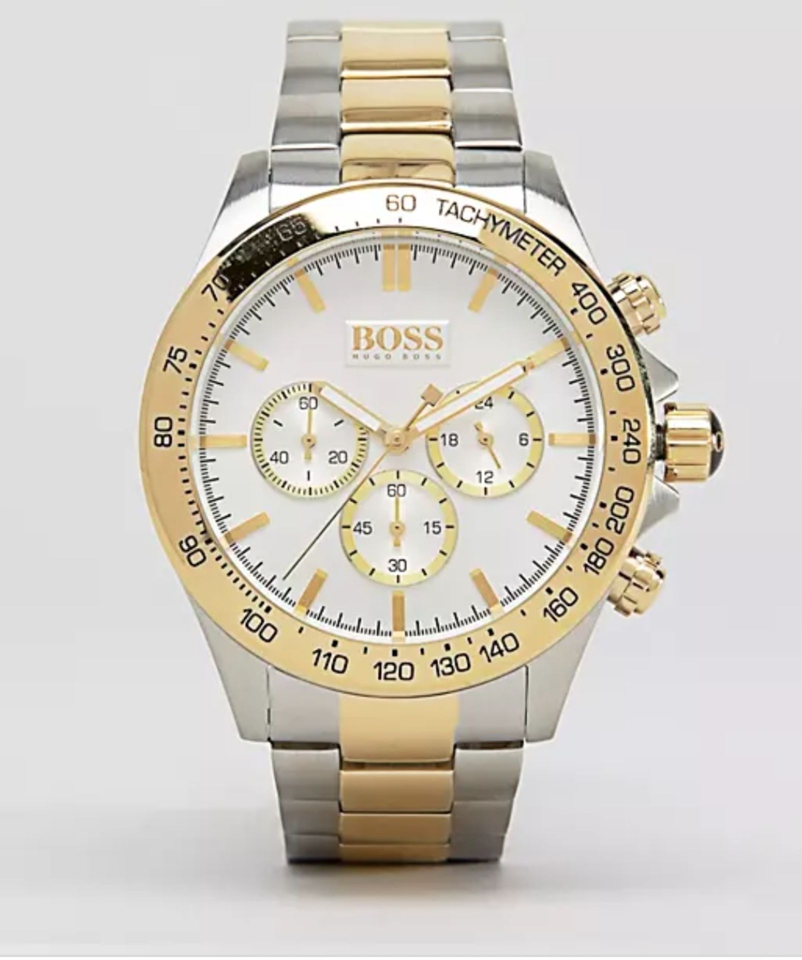 Hugo Boss 1512960 Men's Ikon Two Tone Gold & Silver Bracelet Chronograph Watch - Image 4 of 10