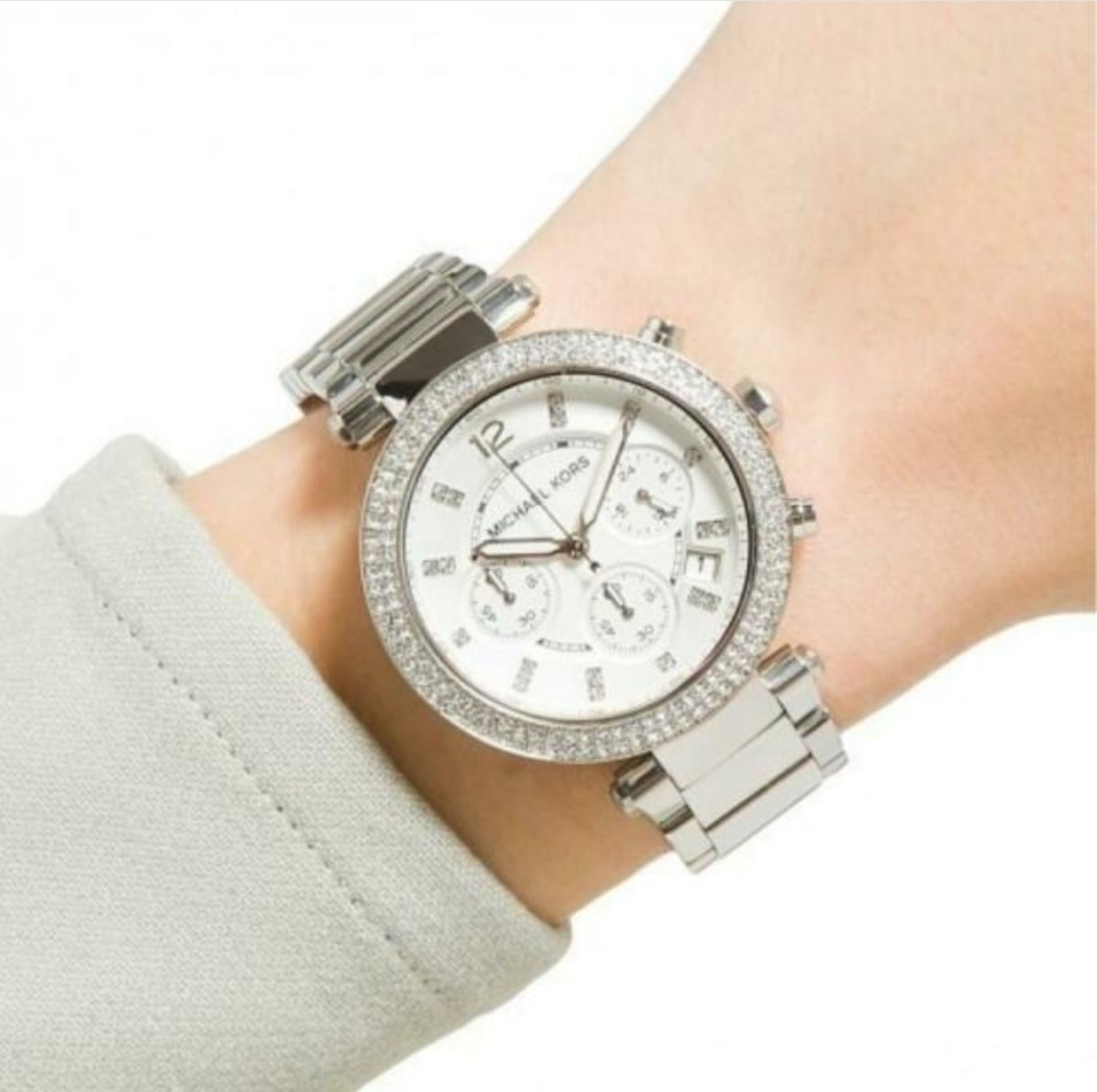 Ladies Michael Kors Parker Chronograph Watch MK5353 - Image 8 of 10