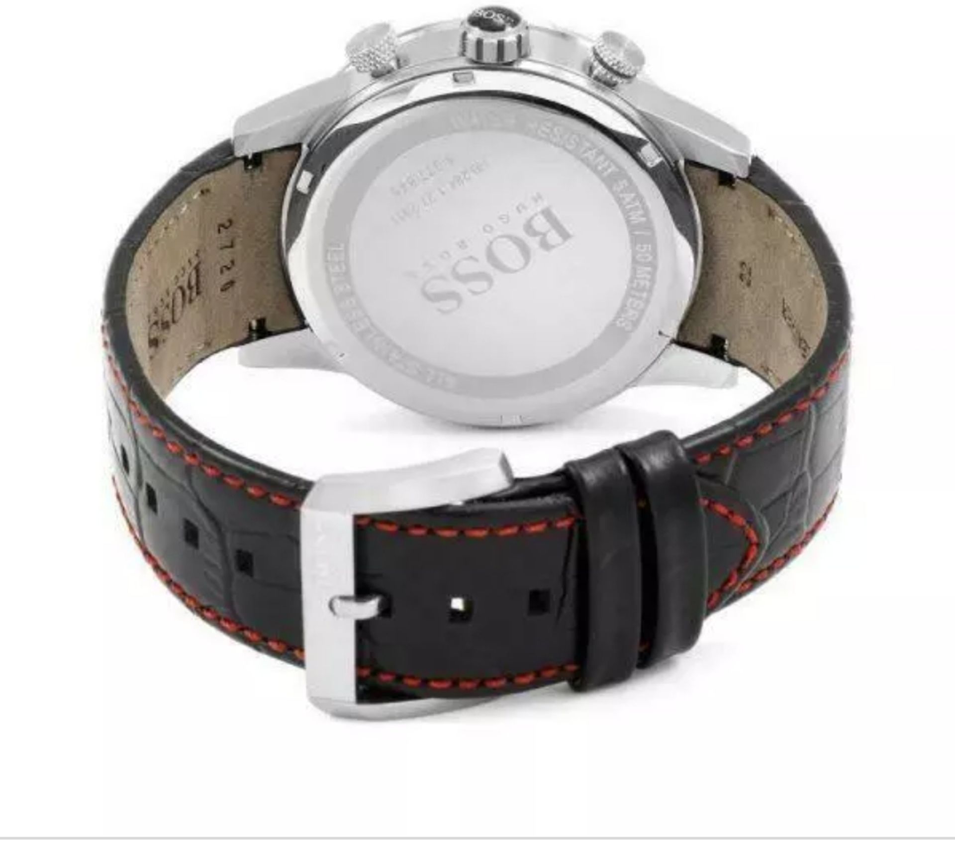 Hugo Boss 1513390 Men's Rafale Black Leather Strap Chronograph Watch - Image 8 of 11