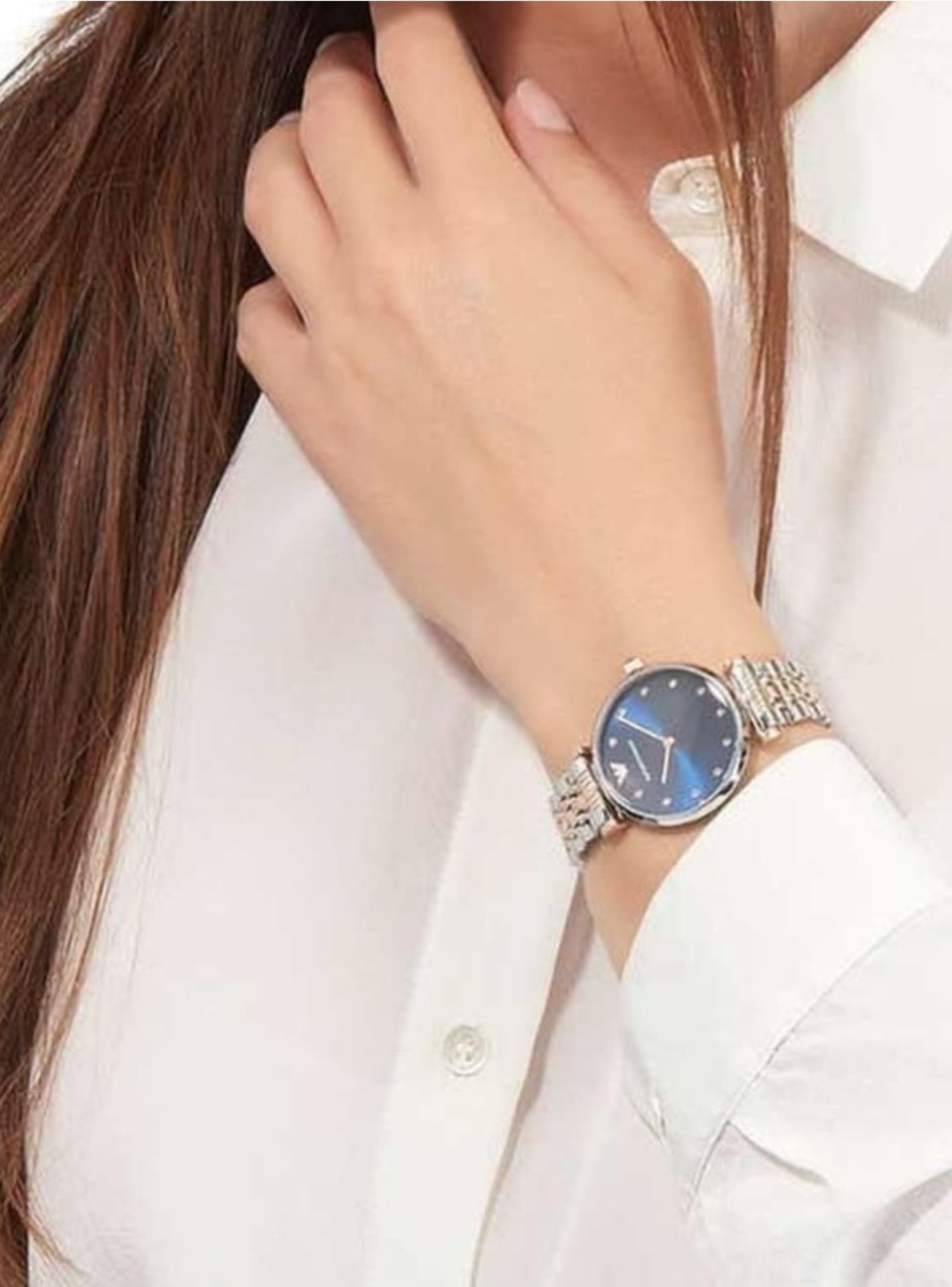 Emporio Armani AR11092 Ladies T-Bar Rose Gold & Silver Bracelet Quartz Designer Watch - Image 4 of 9