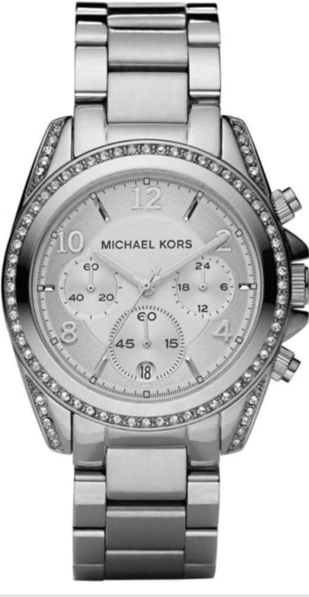 Michael Kors Mk5165 Women's Silver Bracelet Chronograph Quartz Watch - Image 8 of 9