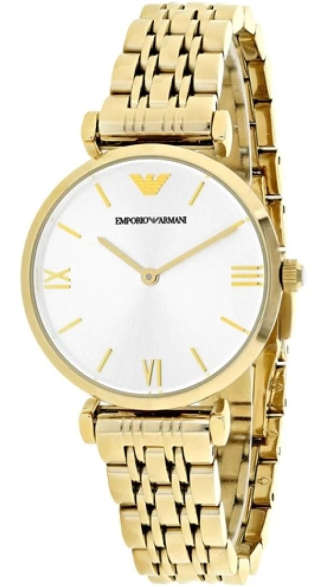 Emporio Armani AR1877 Ladies Gianni T-Bar Gold Tone Bracelet Designer Quartz Watch - Image 8 of 9