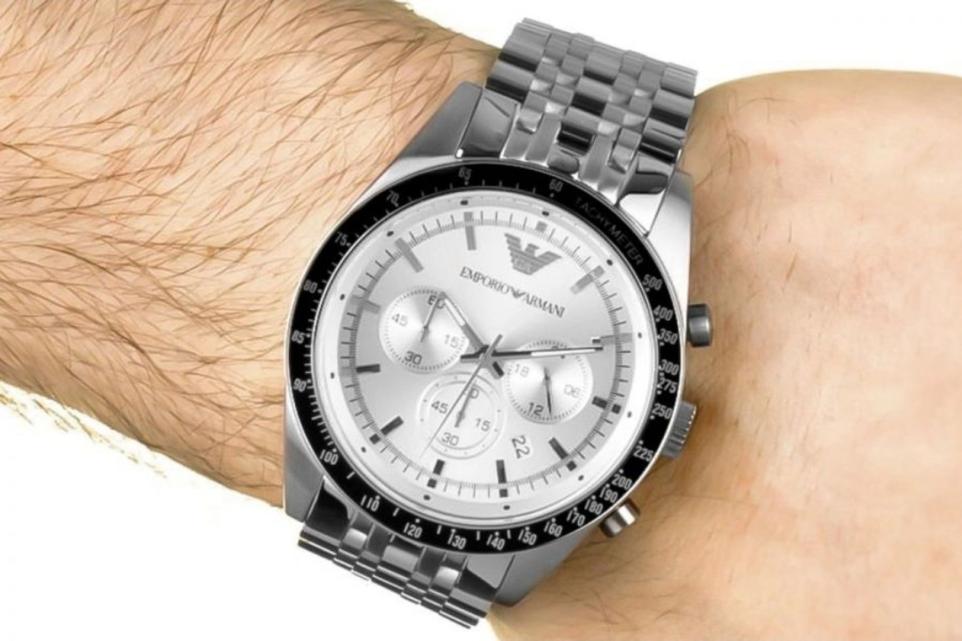 AR6073 Emporio Armani Men's Sportivo Silver Stainless Steel Chronograph Watch - Image 3 of 8