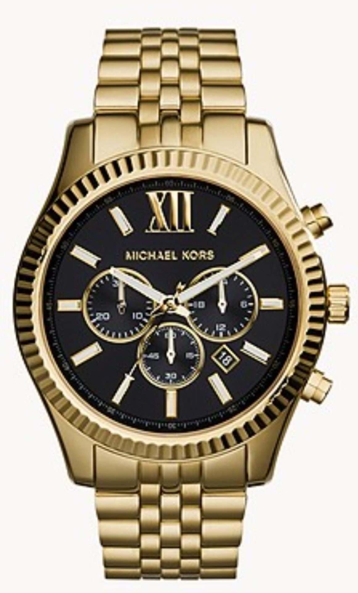 Men's Michael Kors Lexington Gold Bracelet Chronograph Watch Mk8286 - Image 2 of 11