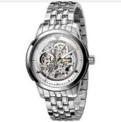 Emporio Armani AR4626 Men's Meccanico Silver Bracelet Watch