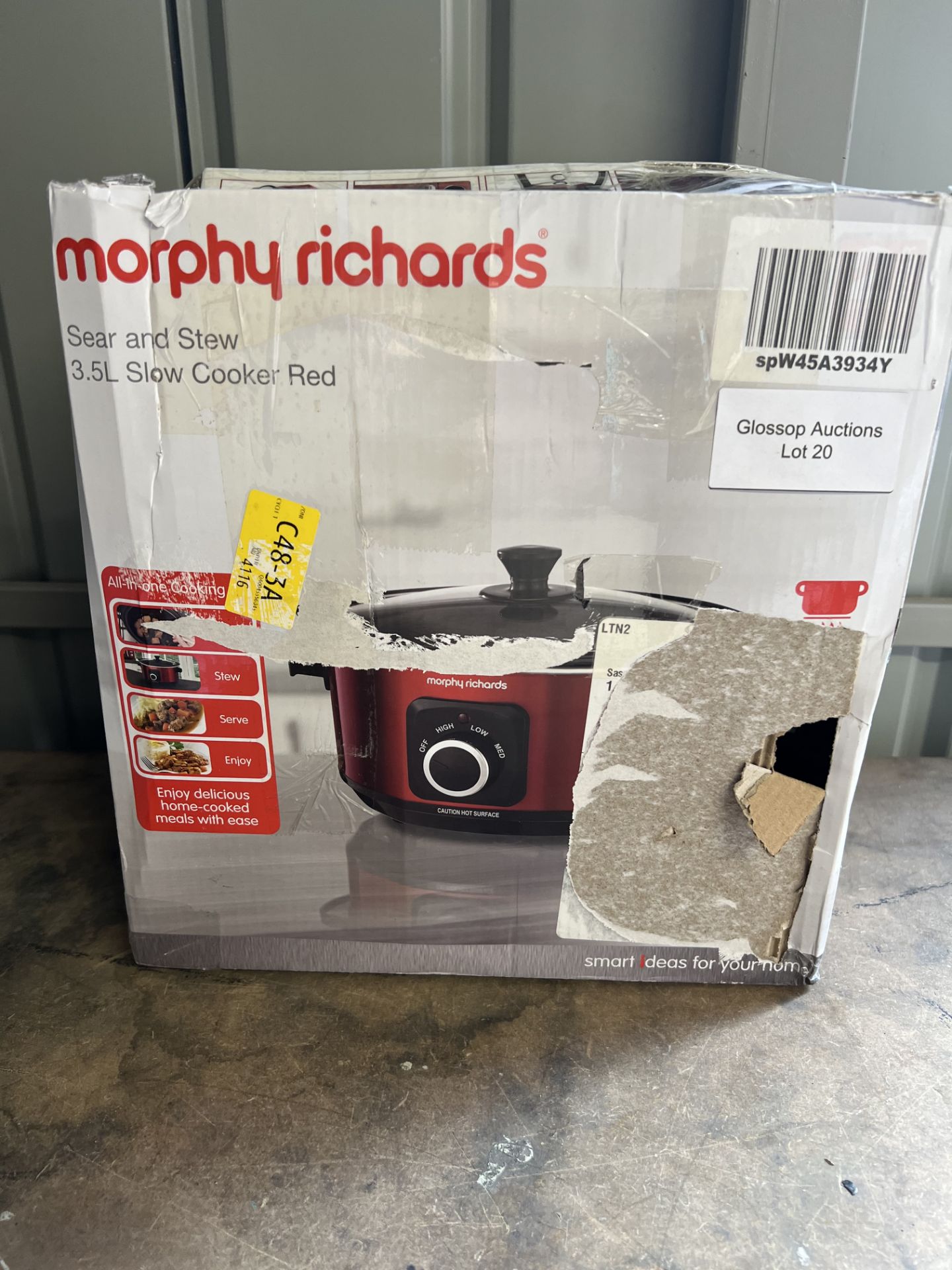 Morphy Richards Slow Cooker Sear and Stew 460014 3.5L Red Slow Cooker. RRP £44.99 - GRADE U - Image 2 of 2