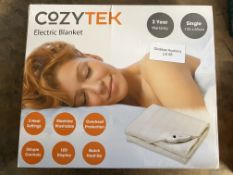 Cozytek Double Electric Blanket Size Single Control Underblanket. RRP £23.99 - GRADE U