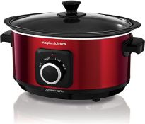 Morphy Richards Slow Cooker Sear and Stew 460014 3.5L Red Slow Cooker. RRP £44.99 - GRADE U