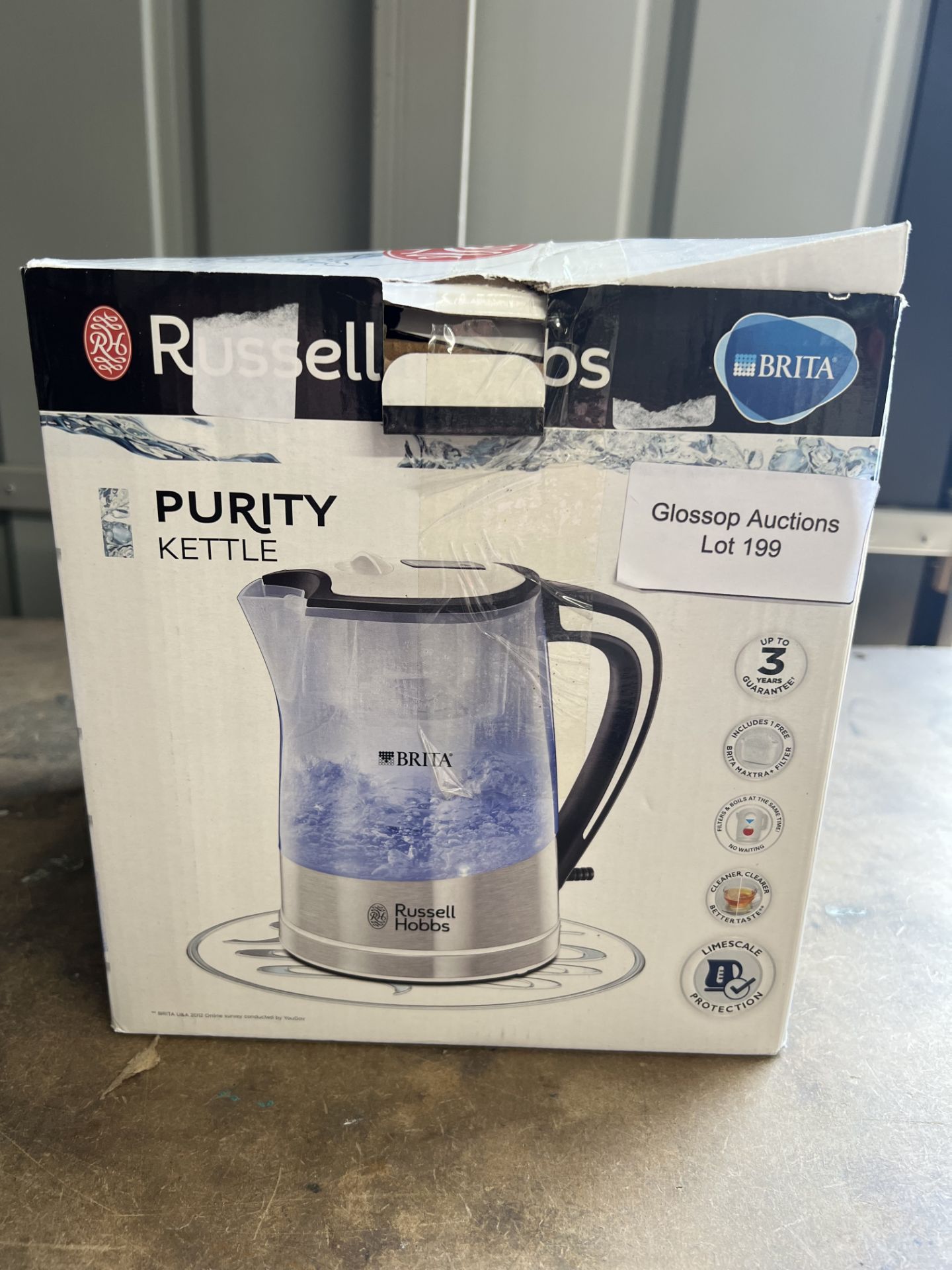 Russell Hobbs Illuminating Glass Kettle, Black, 1.7 L. RRP £39.99 - GRADE U - Image 2 of 2