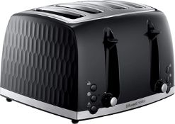 Russell Hobbs Honeycomb 4 Slice Toaster - Black. RRP £43.00 - GRADE U