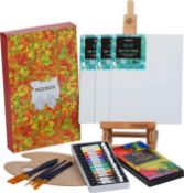 Meeden 12 Acrylic Paint Studio and Easel. RRP £25.99 - GRADE U