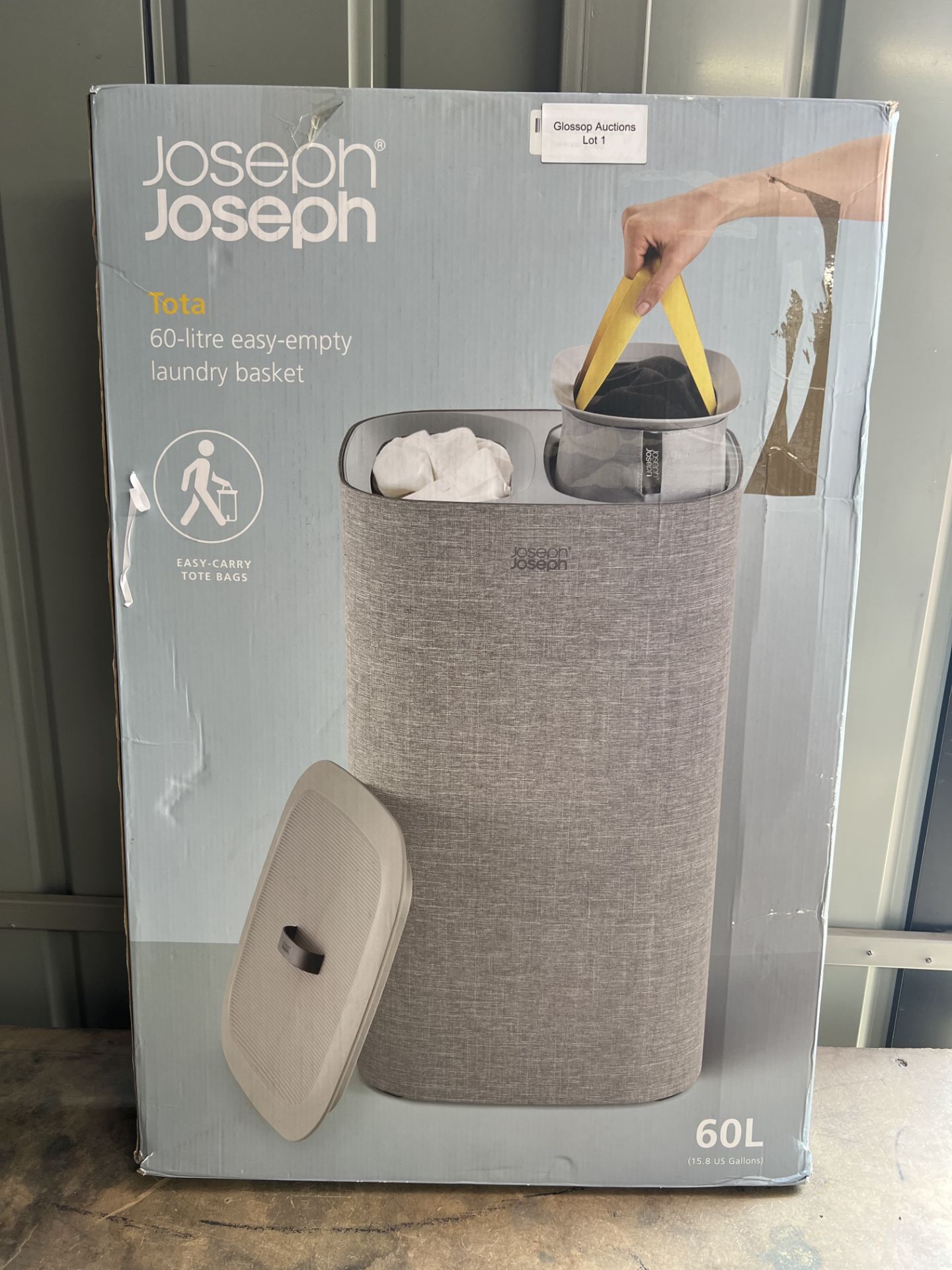 Joseph Joseph Tota 60-Litre Laundry Separation Basket - Grey. RRP £74.99 - GRADE U - Image 2 of 2