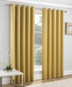 Enhanced Living Vogue Ochre, Lined Eyelet Curtain Width 168cm x Drop 229cm. RRP £22.59 - GRADE U