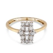 NEW!! 9K Yellow Gold SGL Certified Diamond Ring