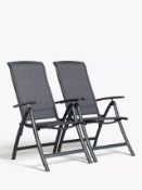 Grade B+ John Lewis & Partners Set of 2 Miami Garden Reclining Chair in Grey - RRP: £150