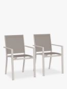 Grade A John Lewis & Partners Set of 2 Miami Garden Reclining Chair in Putty - RRP: £150