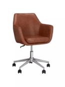 Grade A John Lewis & Partners Reid Faux Leather Office Chair in Tan - RRP: £179