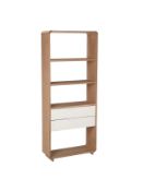 Grade D Mira Wide 2 Drawer Bookcase in White - RRP: £699