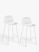 Grade A John Lewis & Partners Whitby bar stool set of 2 in White - RRP: £129