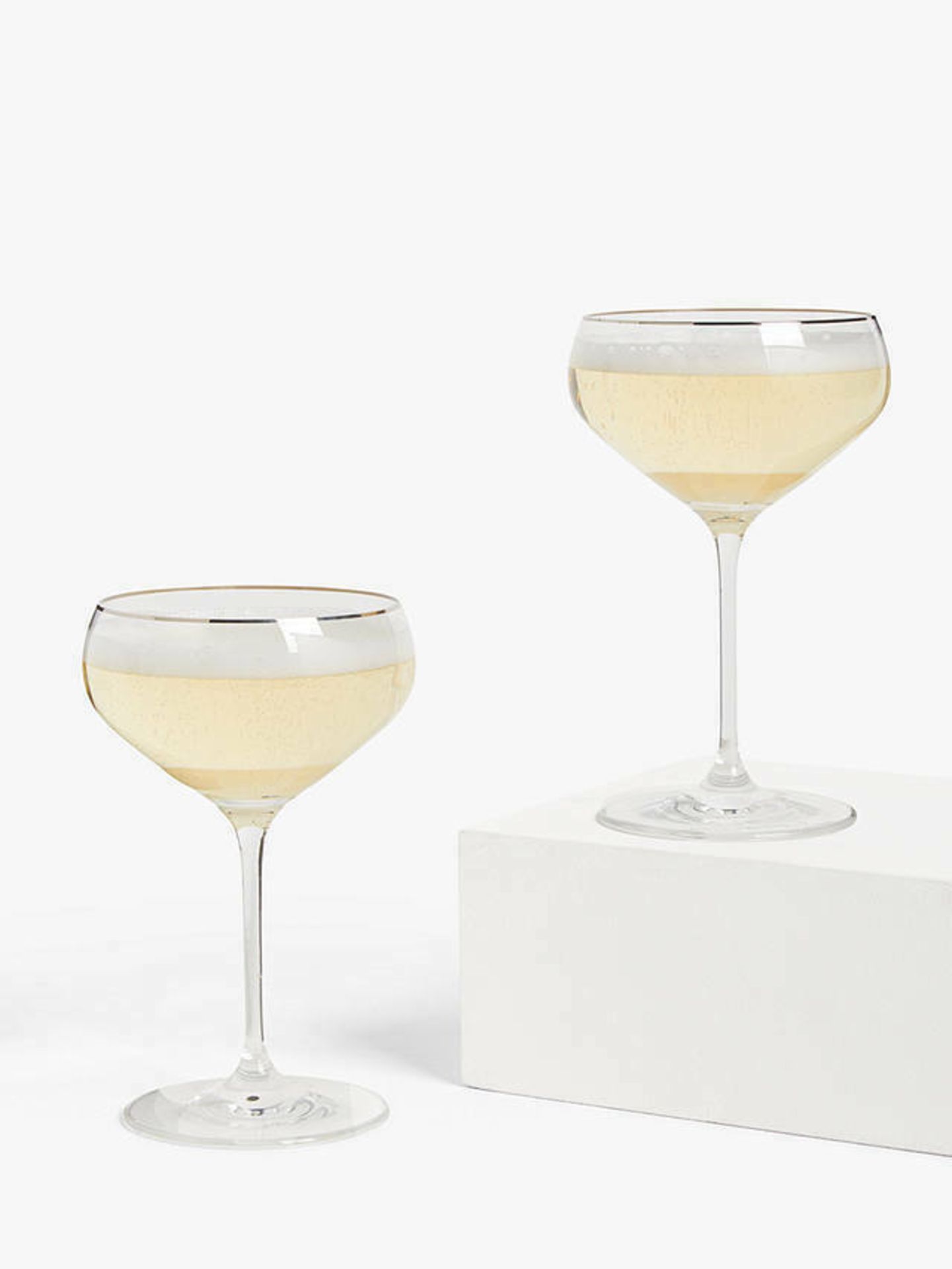 John Lewis & Partners Cut Glass Champagne Saucers, 380ml, Set of 2