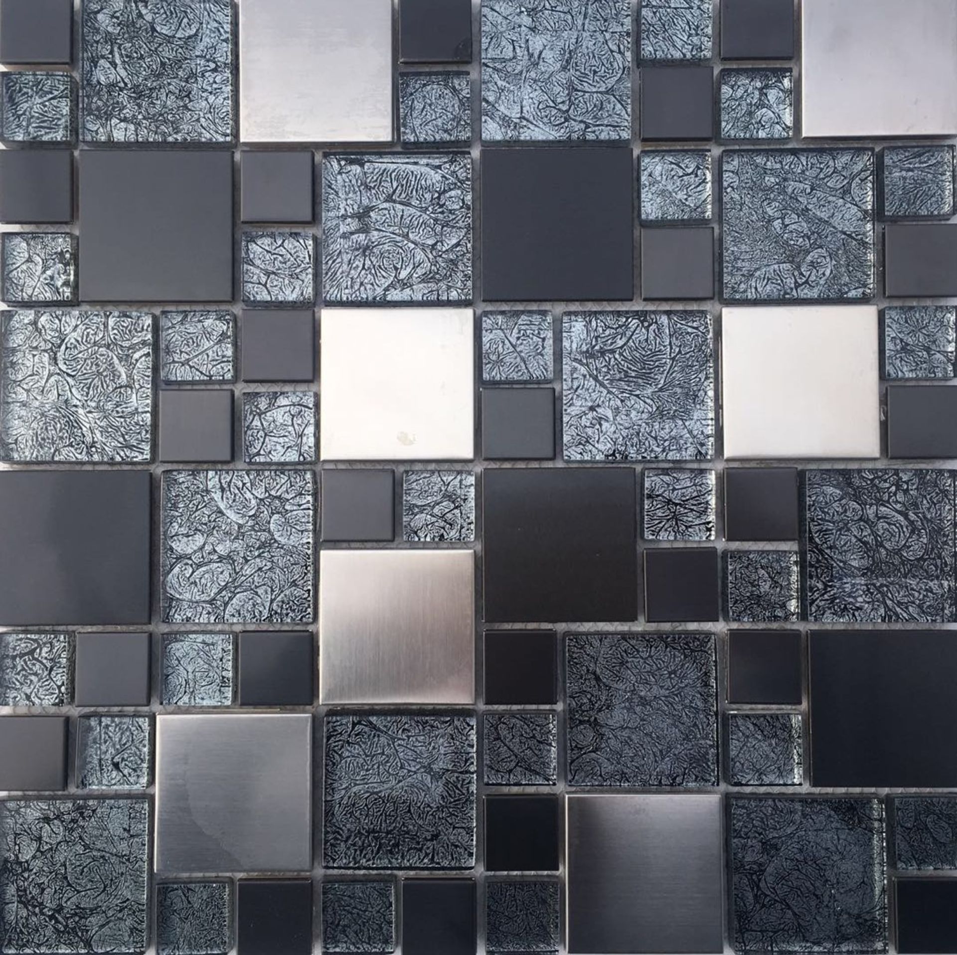 2 Square Metres - High Quality Glass/Stainless Steel Mosaic Tiles