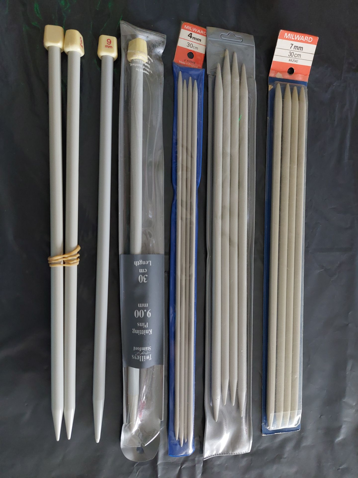 12 Pairs Or Sets of Knitting Needles. Mixed Styles and Sizes.