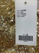 New Designer Gold Sequinned Dress Size 10 RRP £299