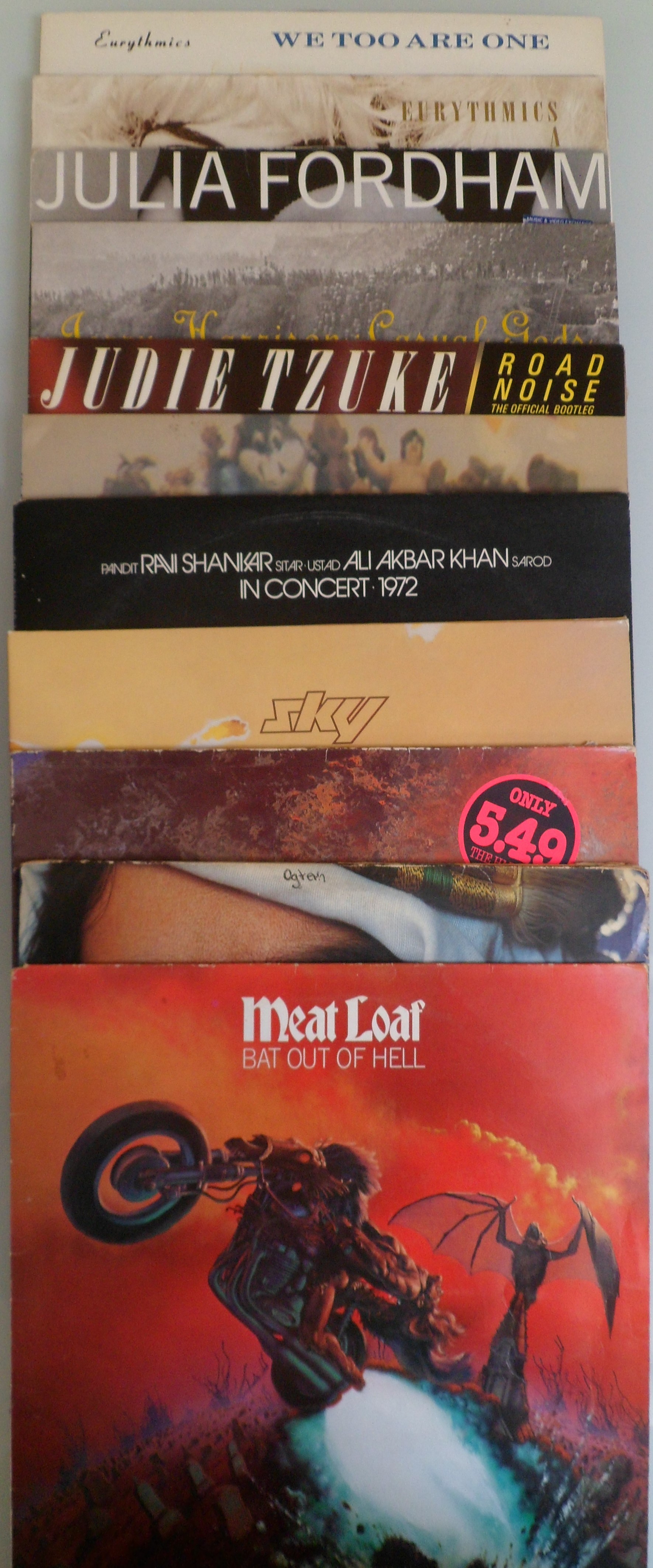 A Collection of 11 x Vinyl Lps. Meatloaf Bat Out of Hell - Sheik Yerbonti - Japan - Ravi Shankar.