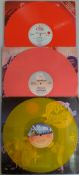 A Collection of 3 x Coloured Vinyl Records - Pink - Yellow. Aretha Franklin - Gene Chandler.