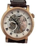 Rotary Men's Hand-Winding Skeleton Leather Watch - 100m - RRP £377