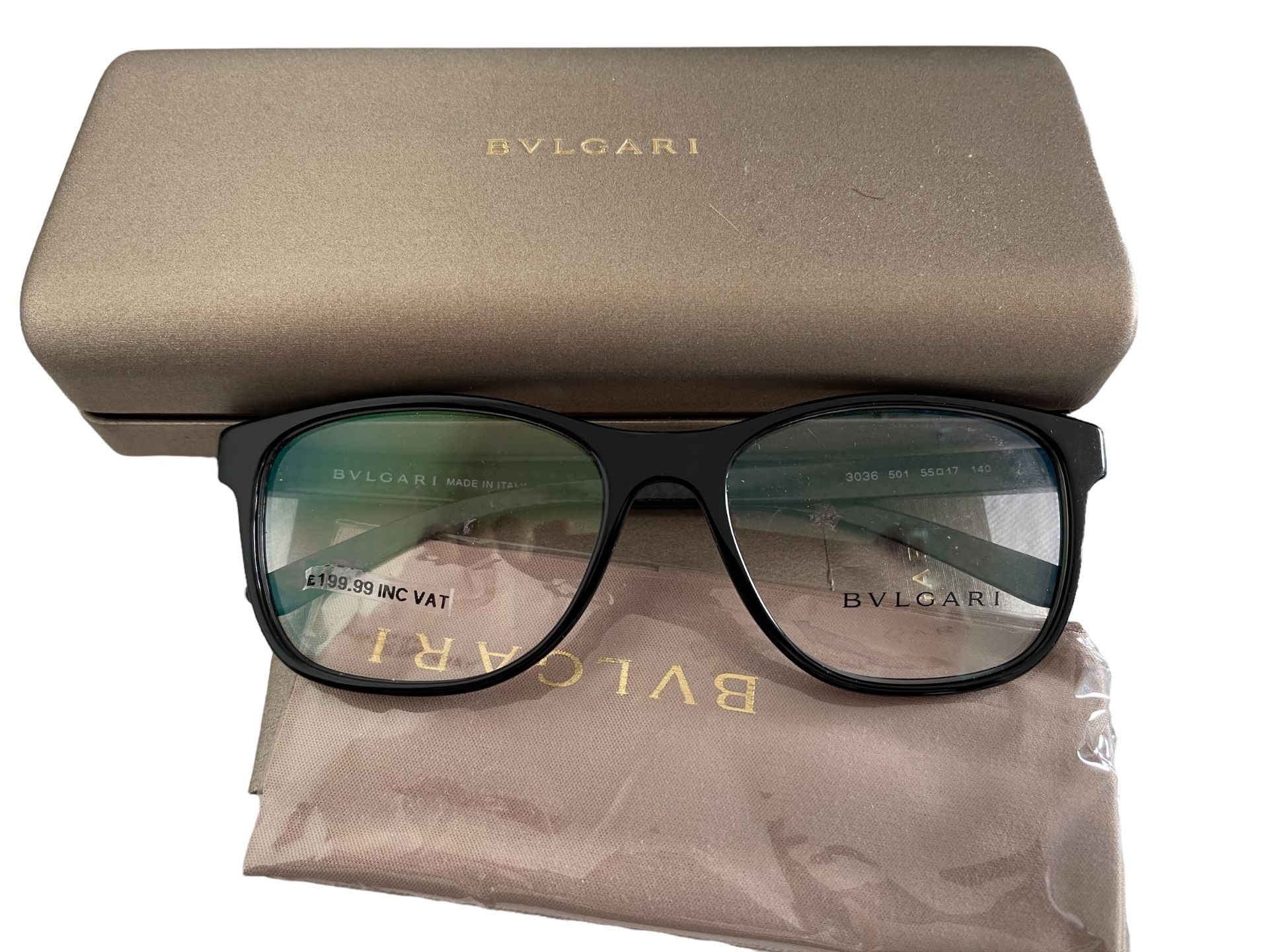 Bvlgari Gents Spectacle Frames with Original Case Surplus Stock or Ex Demo - Image 5 of 7