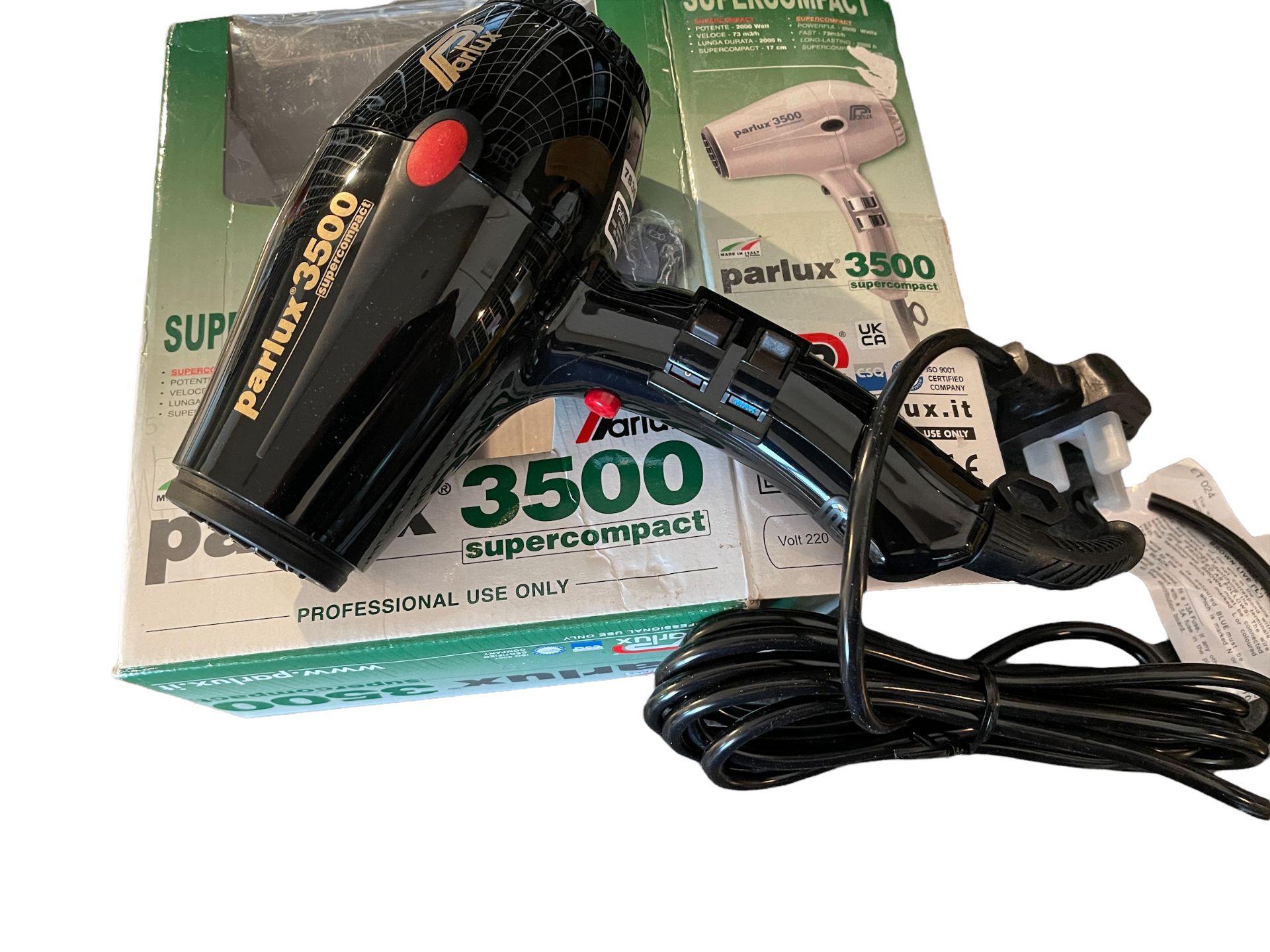 Parlux 3500 Supercompact Hair Dryer Professional Black - Image 10 of 11